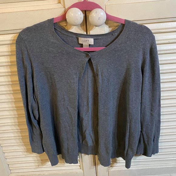 Ann Taylor Loft heathered grey cardigan size XL